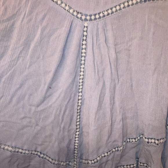 Beautiful baby blue bohemian top! Size medium - Picture 3 of 6